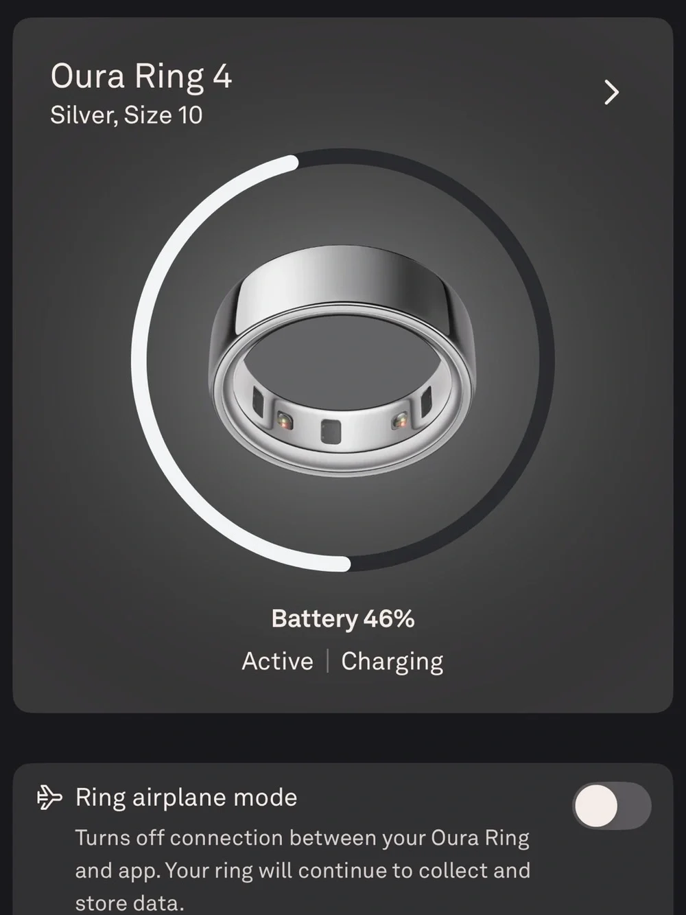 Oura Ring 4 Size 10 (Silver)